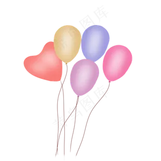 七夕情人节五彩手绘气球