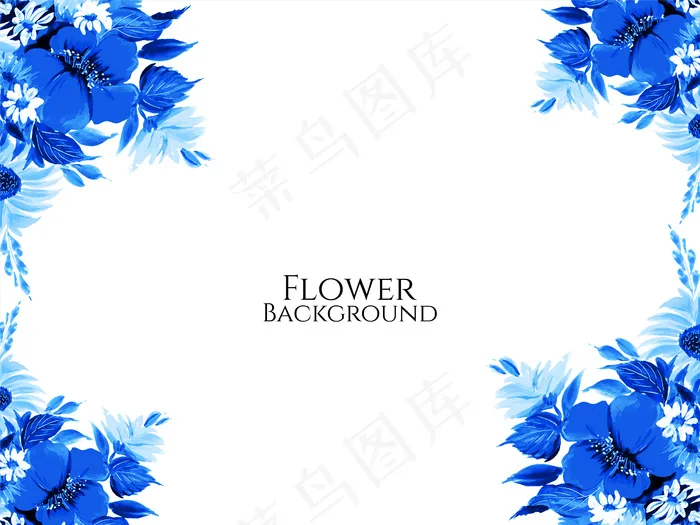 美丽优雅的蓝色花朵背景eps,ai矢量模版下载