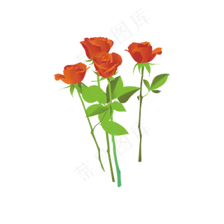 七夕情人节玫瑰花可商用元素