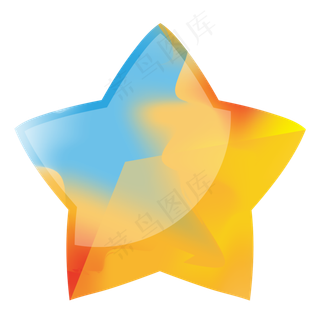 七夕黄色矢量水晶星星宝石装饰