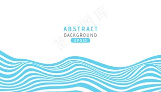 波浪蓝色条纹背景，剪纸风格
