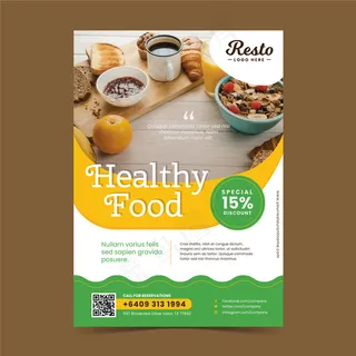 健康食品餐厅海报模板