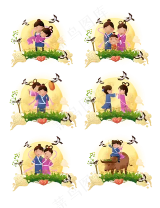 七夕情人节牛郎织女鹊桥汇