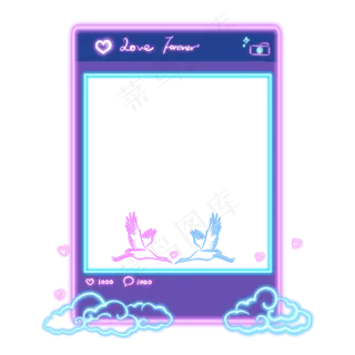 荧光Ins七夕拍照框