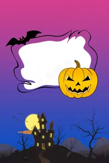 万圣节恐怖简约紫色banner