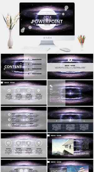 黑色科技硬朗营销PPT模板预览图