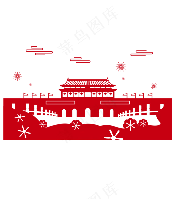 红色剪纸*(2000X2000(DPI:72))ai矢量模版下载