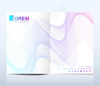 a4大小的手册、宣传单,DM传单、传单、封面、目录的现代矢量模板。科学或医学背景的抽象结构