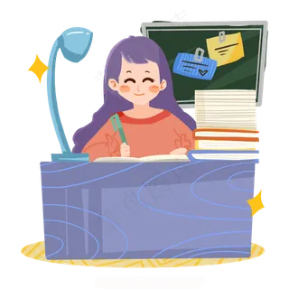 教师节卡通老师批改作业PNG素材