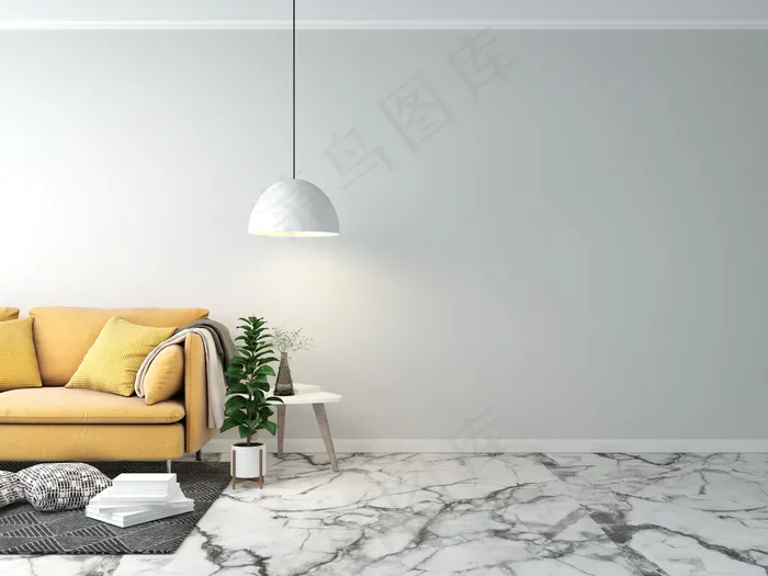 客厅内部背景大理石地板