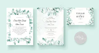 优雅的桉树婚礼请柬套装