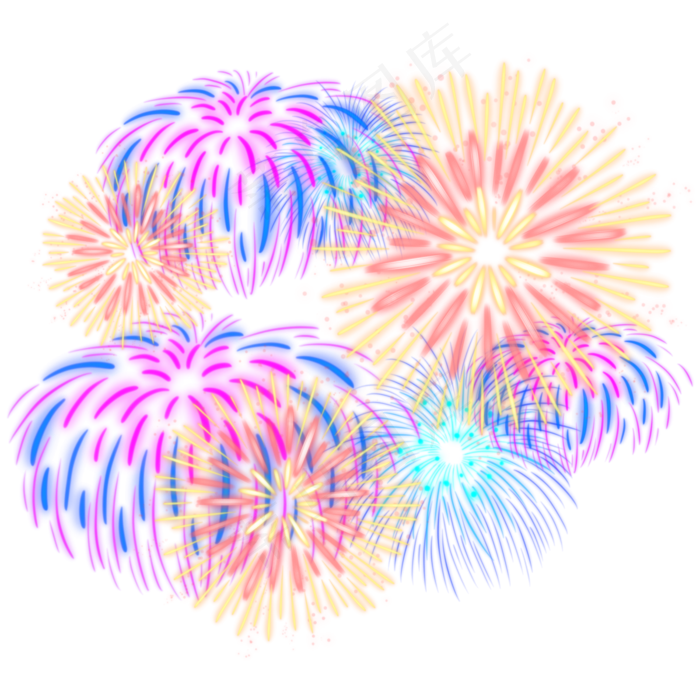 新年绚烂烟火(3000X3000(DPI:300))psd模版下载