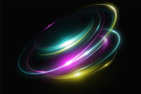 霓虹灯背景下的层层圆圈