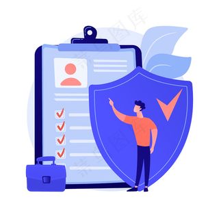 失业保险抽象概念向量说明。失业救济金，失业，疲惫不堪的商人，索赔表，工人赔偿金，文书工作，面试抽象隐喻。