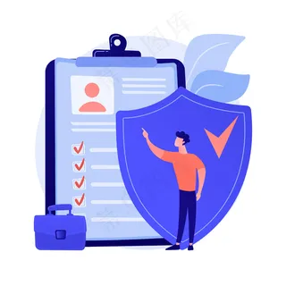 失业保险抽象概念向量说明。失业救济金，失业，疲惫不堪的商人，索赔表，工人赔偿金，文书工作，面试抽象隐喻。