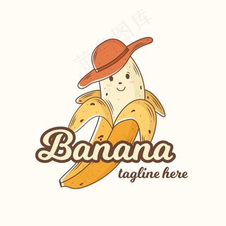 香蕉字符徽标模板