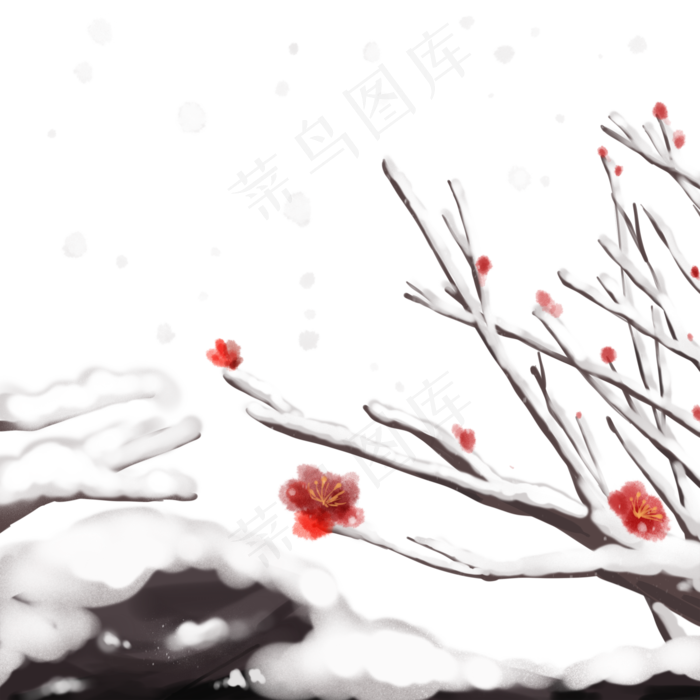 落雪梅花