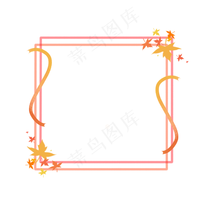 秋天枫叶黄色边框(4000X4000(DPI:300))psd模版下载