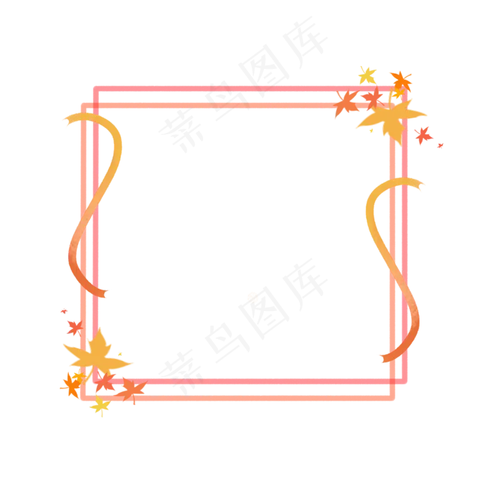 秋天枫叶黄色边框(4000X4000(DPI:300))psd模版下载