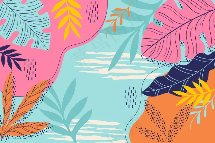 zoom概念的夏季背景eps,ai矢量模版下载