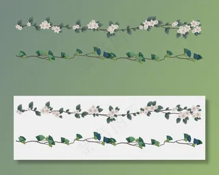 桃花松树分割线