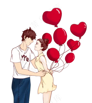 七夕情人节漫画情侣