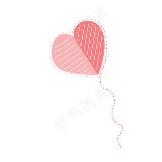 七夕节爱心便签免抠素材