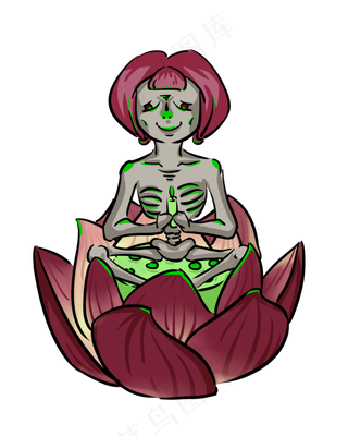 中元节莲花灯骷髅鬼节