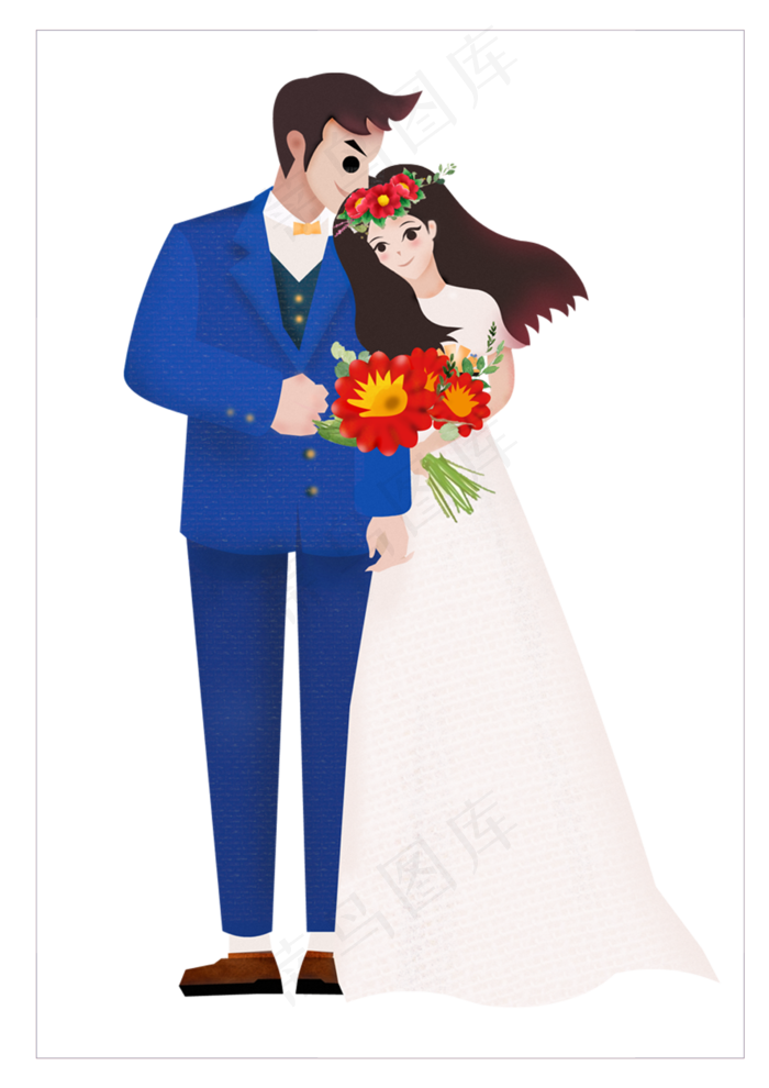 七夕情人节婚礼主题时尚插画