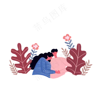 情人节浪漫七夕情侣拥抱场景