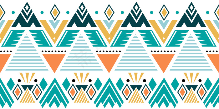 多彩民族无缝图案部落几何图案