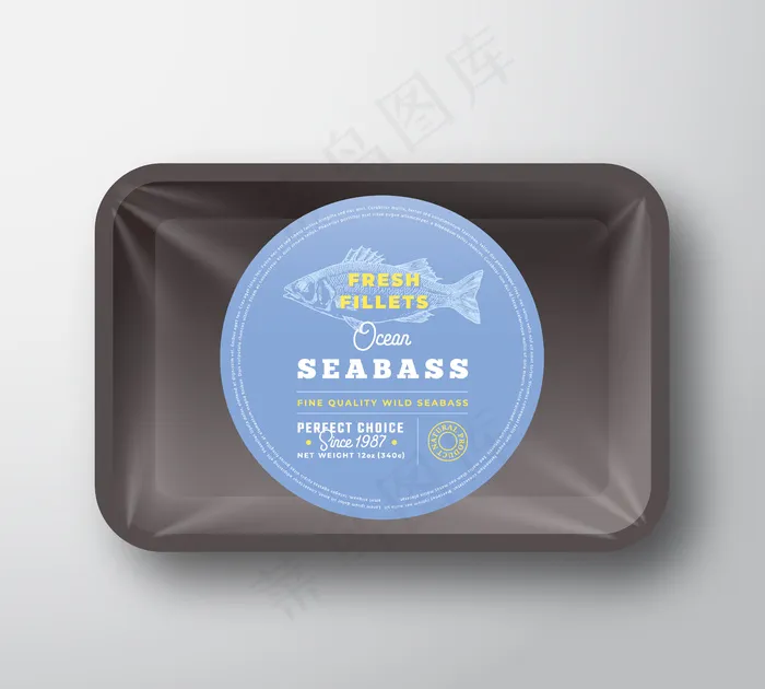 海鲈鱼片容器eps,ai矢量模版下载