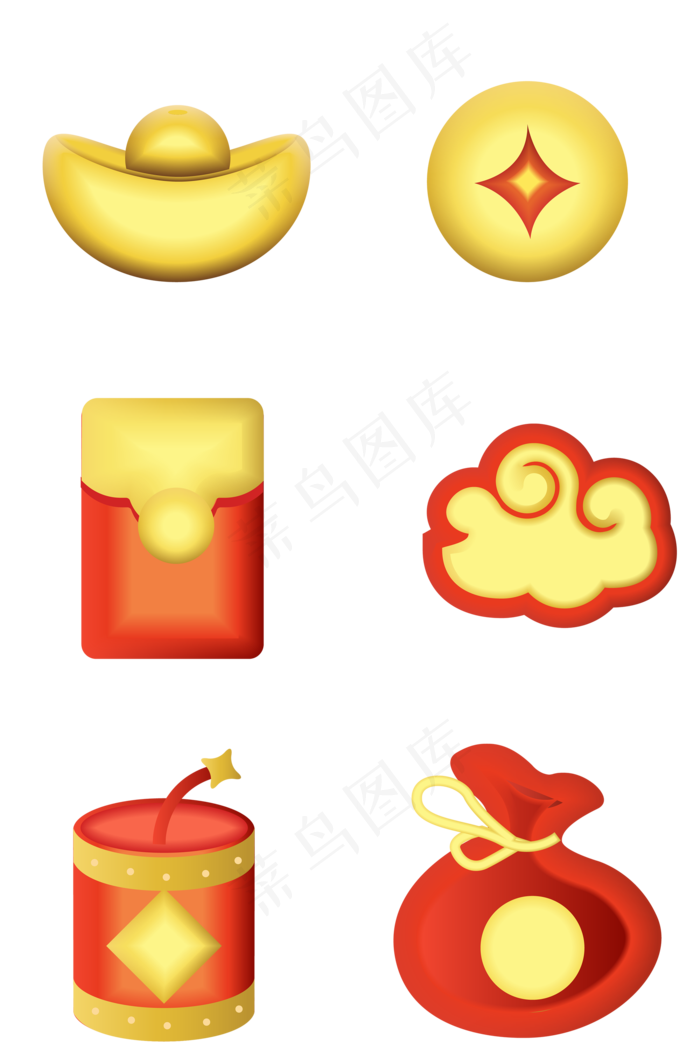 新年立体图标装饰(3000X3000(DPI:300))ai矢量模版下载