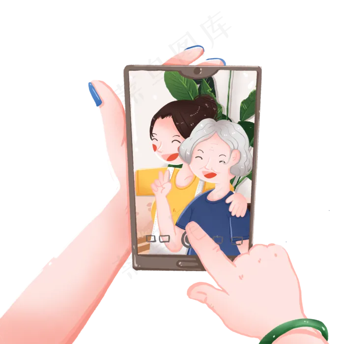 母女手机合照视频(2000X2000(DPI:300))psd模版下载