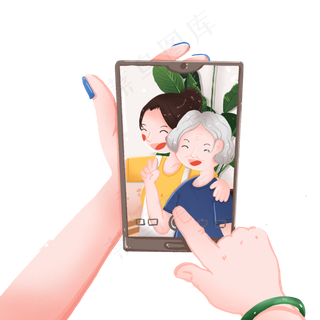 母女手机合照视频