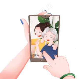母女手机合照视频