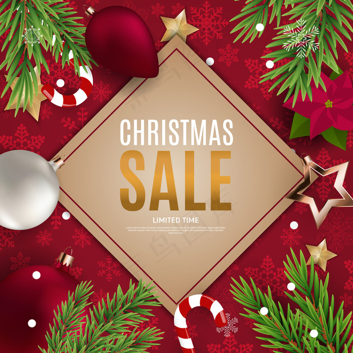 圣诞和新年促销横幅banner