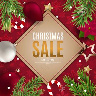 圣诞和新年促销横幅banner