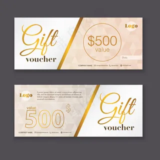 金色图案礼券模板