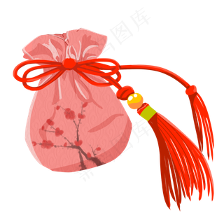 唯美古风中国风粉色女士梅花荷包