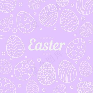 手绘彩色彩蛋复活节插画