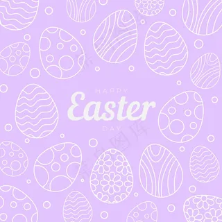 手绘彩色彩蛋复活节插画