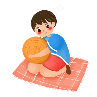 中秋佳节卡通男孩元素