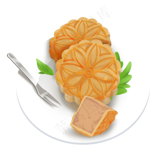 豆沙月饼(3000X3000(DPI:300))psd模版下载