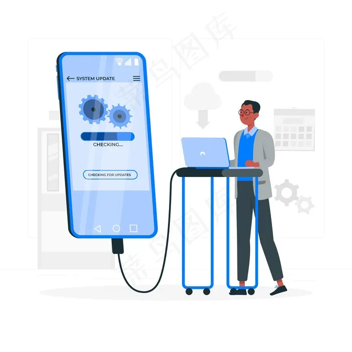 操作系统升级概念图eps,ai矢量模版下载