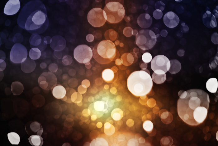 很多模糊的灯光和噪音背景