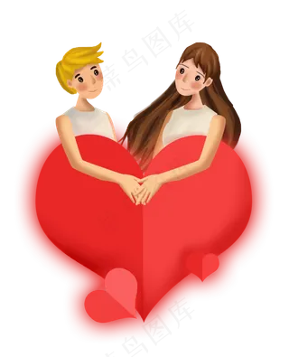 七夕情人节心和情侣