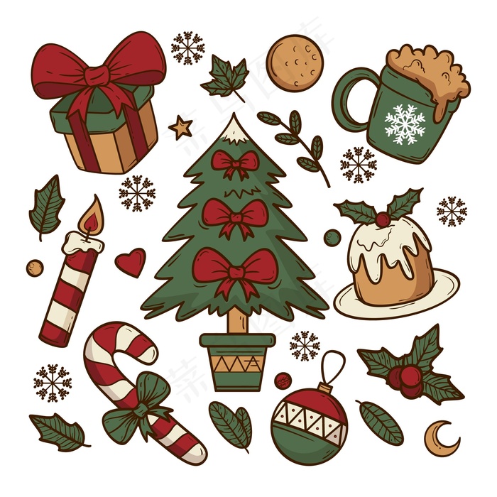 手绘圣诞元素系列