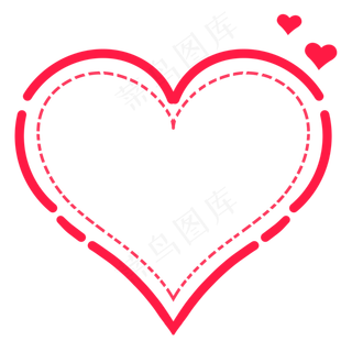 七夕情人节红色线条爱心边框