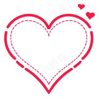 七夕情人节红色线条爱心边框